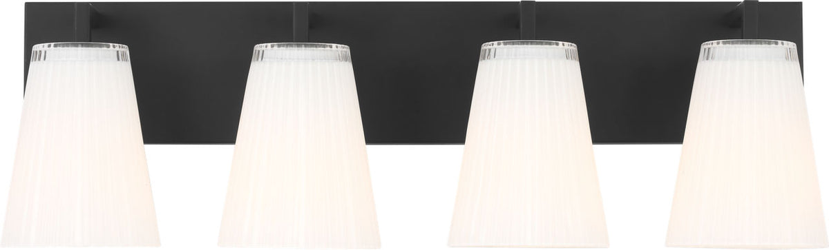 Generation Lighting GLV1104MBK Upson 4 light midnight black bath vanity wall light