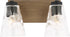 Generation Lighting GLV1112MBKCRO Dunton 2 light midnight black bath vanity wall light