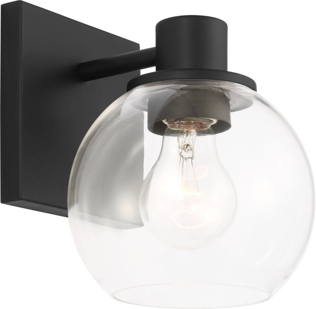 Generation Lighting Rito 1 light midnight black bath vanity wall light
