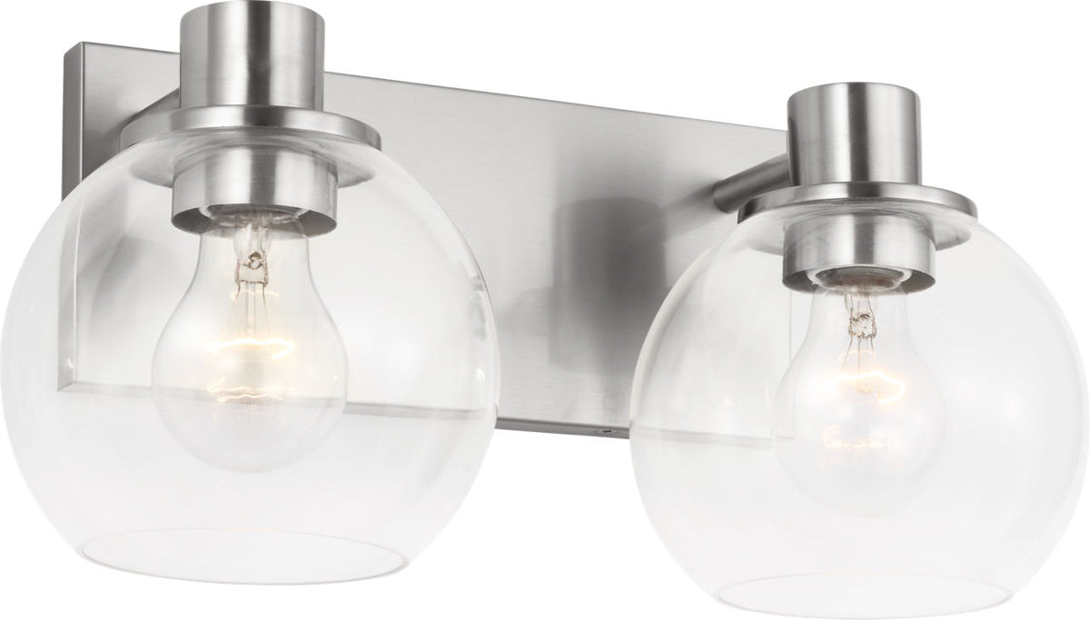 Generation Lighting Rito 2 light brushed nickel bath vanity wall light