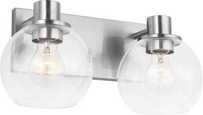 Generation Lighting GLV1122BSE Rito 2 Light Brushed Nickel Bath Vanity Wall Light