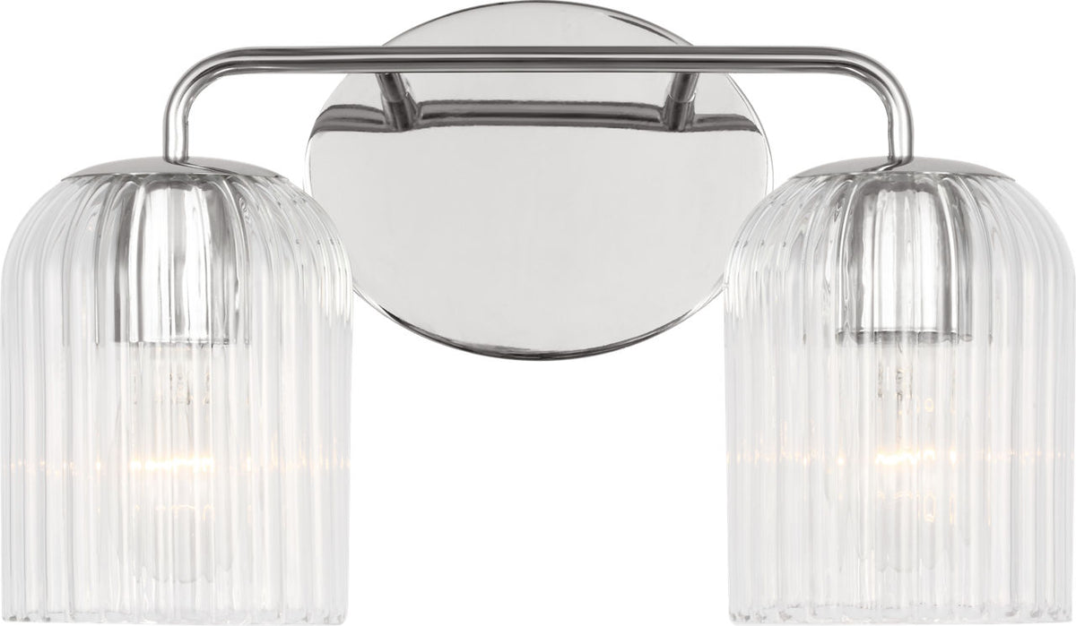 Generation Lighting GLV1132CHE Eisele 2 Light Chrome Bath Vanity Wall Light