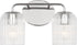 Generation Lighting GLV1132CHE Eisele 2 Light Chrome Bath Vanity Wall Light