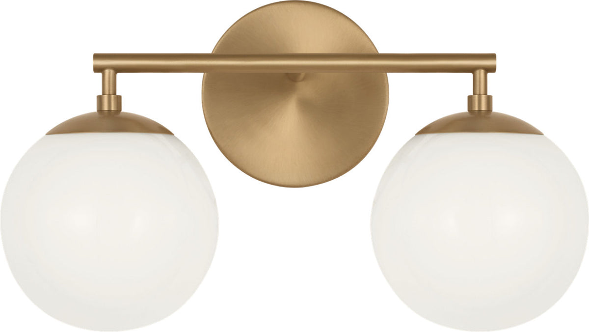 Generation Lighting GLV1842SBE Nube 2 Light Satin Brass Bath Vanity Wall Light