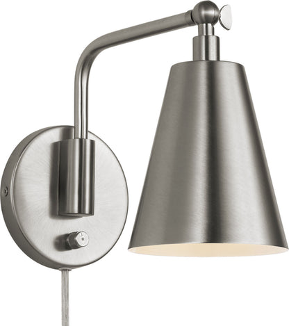 Generation Lighting GLW2001BNE Drae 1 Light Burnished Nickel Task Sconce Wall Light