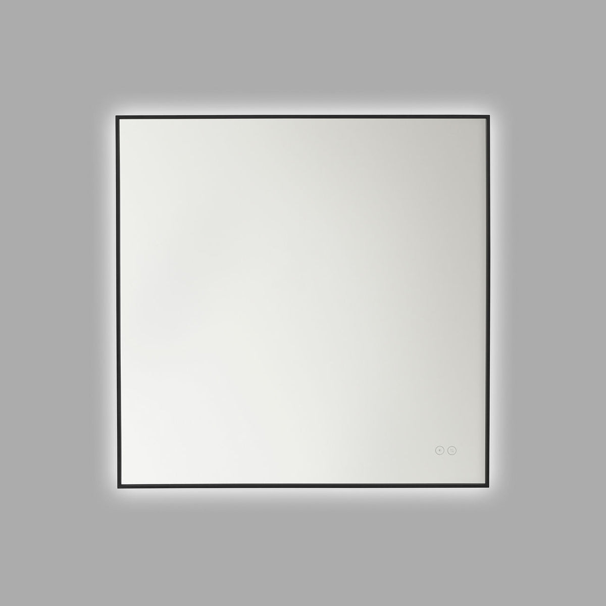 Generation Lighting Cadre 30 inch Midnight Black illuminated square mirror