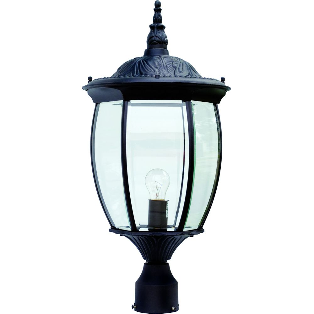 Dabmar Lighting GM102-B Powder Coated Cast Aluminum Post Top Light Fixture, Black Finish
