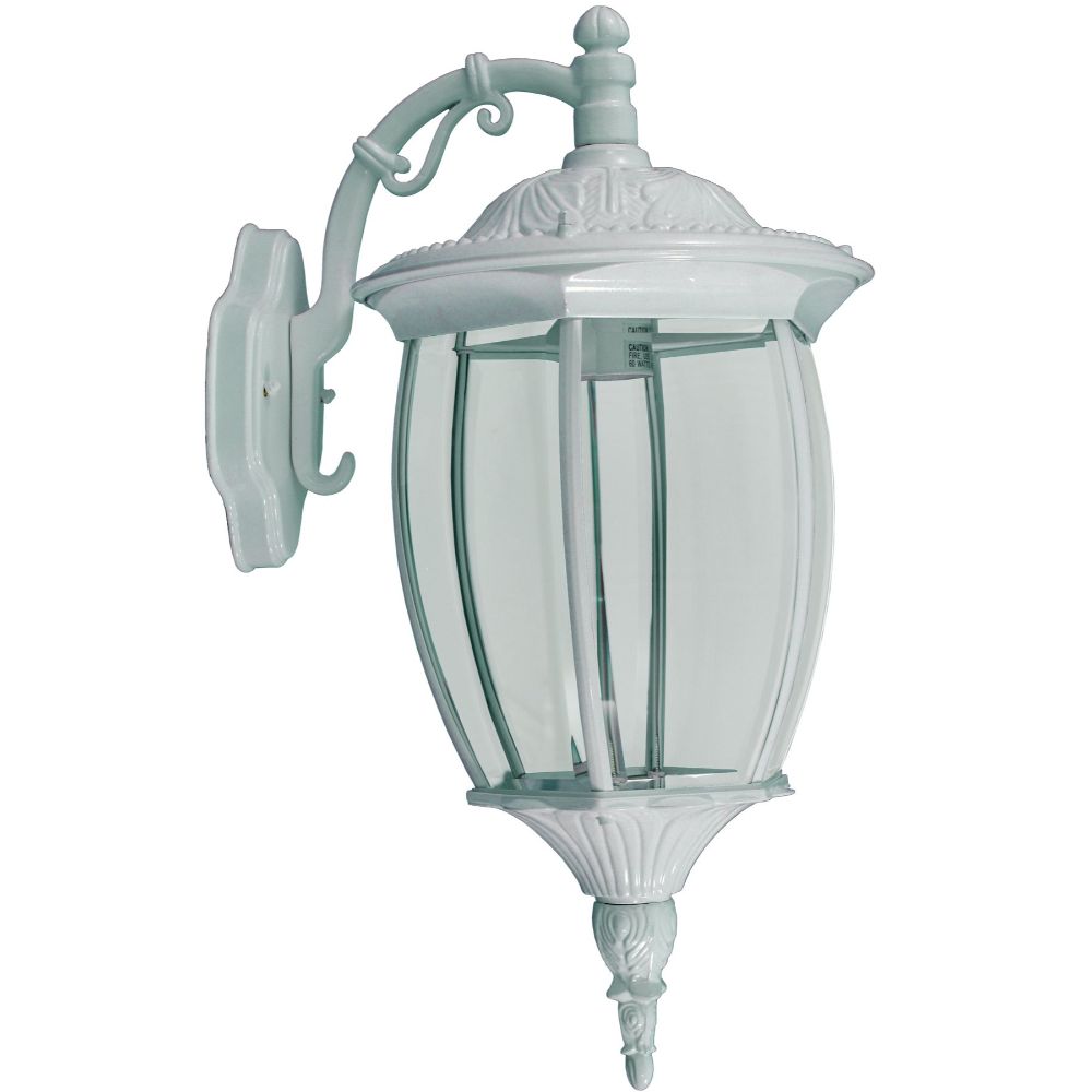 Dabmar Lighting GM106-W Cast Aluminum Post Wall Fixture, E26, No Lamp, White Finish