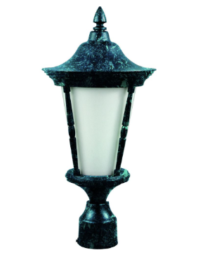 Dabmar Lighting GM112-L6-30K-VG Cast Aluminum Post Top Fixture E26 LED, Voltage 120V,Color Temperature 3000K, Verde Green Finish