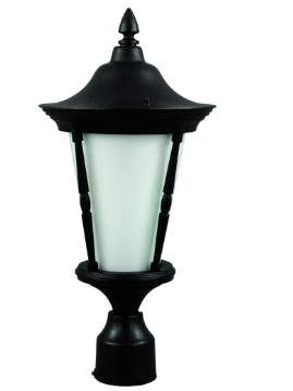 Dabmar Lighting GM112-L9-27K-B Cast Aluminium Post Top Fixture GU24 LED, Voltage 120V, Color Temperature 2700K, Black Finish