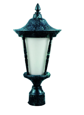 Dabmar Lighting GM112-VG Powder Coated Cast Aluminum Post Top E26 Light Fixture, Voltage 120V, Verde Green Finish