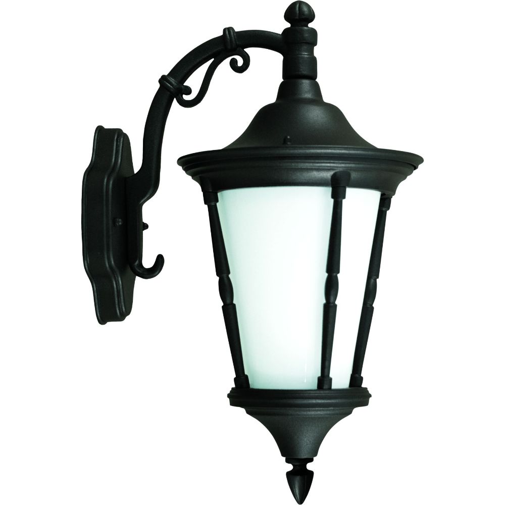 Dabmar Lighting GM116-L6-RGBW-B LED Cast Aluminum E26 Post Wall Fixture, 86V-265V, Color Temperature RGBW, Black Finish