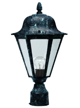 Dabmar Lighting GM132S-L6-60K-VG Cast Aluminium Post Top Fixture E26 LED, Voltage 120V, Color Temperature 6000K, Verde Green Finish