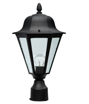 Dabmar Lighting GM132S-L6-RGBW-B Cast Aluminium Post Top Fixture E26 LED, Voltage 86V-265V, Multi-Color Temperature, Black Finish
