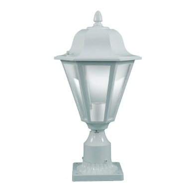 Dabmar Lighting GM132S-L9-27K-W Cast Aluminum Post Top Fixture, GU24, Color Temperature 2700K, White Finish