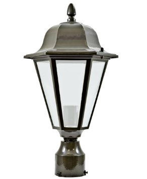 Dabmar Lighting GM132S-W-FR LED Cast Alum Post Top Fixture 120V E26 No Lamp Frost in White Finish