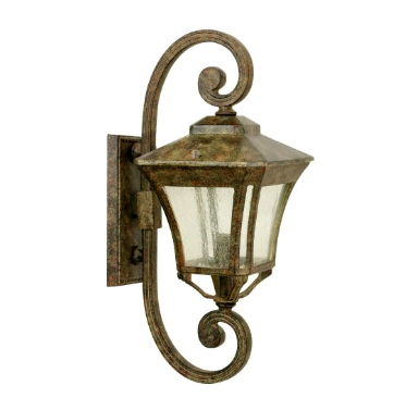Dabmar Lighting GM211-L18-30K-DBS Cast Aluminum Wall Fixture, E26, Color Temperature 3000K, Dark Bronze Stone