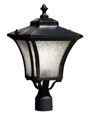 Dabmar Lighting GM212-B Small Post Mount Fixture Incandescent 120 Volts in Black Finish
