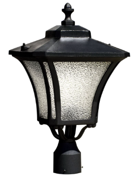 Dabmar Lighting GM212-L18-30K-B Cast Alum Post Top Fixture 120V-277V E26 LED 18W 3000K in Black Finish