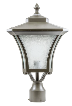 Dabmar Lighting GM212-L18-30K-BZ Cast Alum Post Top Fixture 120V-277V E26 LED 18W 3000K in Bronze Finish