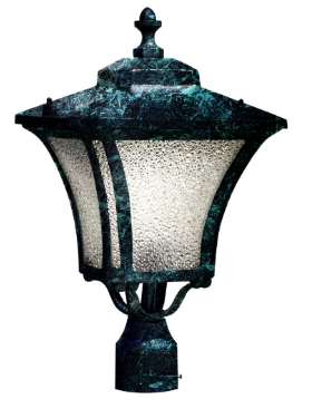 Dabmar Lighting GM212-L18-65K-VG Cast Alum Post Top Fixture 120V-277V E26 LED 18W 6500K in Verde Green Finish