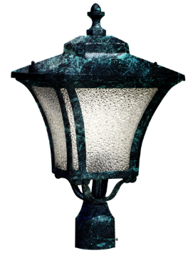 Dabmar Lighting GM212-VG Small Post Mount Fixture Incandescent 120 Volts in Verde Green Finish