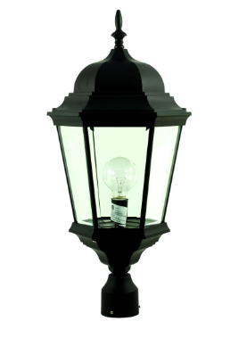 Dabmar Lighting GM235-B Powder Coated Cast Aluminum Post Top Light Fixture in Black Finish