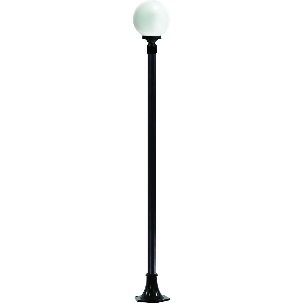 Dabmar Lighting GM2401-L6-30K-B LED Cast Aluminum Post Light Fixture Pole W/ Base, 120V, E26, Color Temperature 3000K, Black Finish