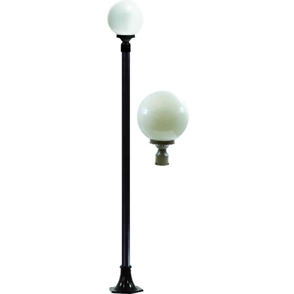 Dabmar Lighting GM2401-L6-30K-BZ LED Cast Aluminum Post Light Fixture Pole W/ Base, 120V, E26, Color Temperature 3000K, Bronze Finish