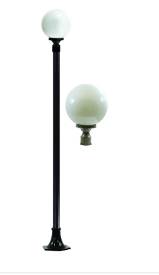 Dabmar Lighting GM2401-L9-27K-BZ Cast Aluminium 1 Post Top Fixture Pole + Base GU24 LED, Voltage 120V, Color Temperature 2700K, Bronze Finish