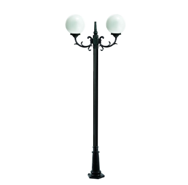 Dabmar Lighting GM2402-L18-40K-VG Cast Aluminum 2 Post Top Fixture Pole + Base, GU24, 2X, Color Temperature 4000K, Verde Green Finish
