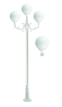 Dabmar Lighting GM2403-W Emily 3 Light Post Light Incandescent Fixture in White Finish