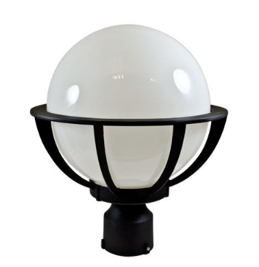Dabmar Lighting GM260-B Cast Aluminum Post Top Fixture, E26, No Lamp, Black Finish