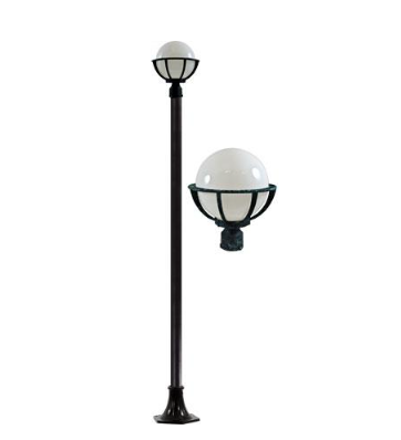 Dabmar Lighting GM2601-VG Cast Aluminum 1 Post Top Fixture Pole + Base, E26, No Lamp, Verde Green Finish