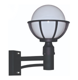 Dabmar Lighting GM265-L6-30K-B Cast Aluminum Globe Wall Fixture, E26, Color Temperature 3000K, Black Finish