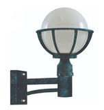 Dabmar Lighting GM265-VG Cast Aluminum Globe Wall Fixture, E26, No Lamp, Verde Green Finish