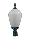 Dabmar Lighting GM285-L9-27K-VG Cast Aluminum Post Top Fixture, GU24, Color Temperature 2700K, Verde Green Finish