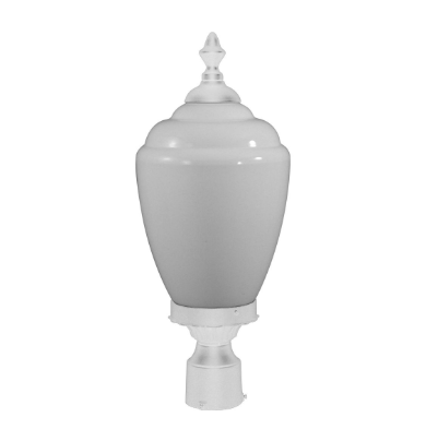 Dabmar Lighting GM285-L6-RGBW-W Cast Aluminum Post Top Fixture, E26, Color Temperature RGBW, White Finish