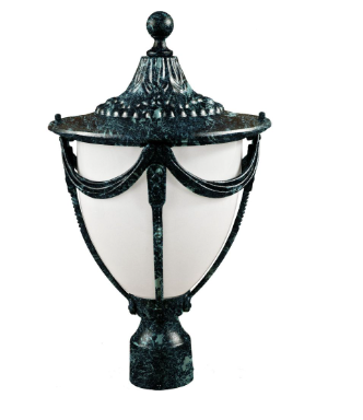 Dabmar Lighting GM480-L6-30K-VG Cast Aluminum Post Top Light Fixture E26 LED, Voltage 120V, Color Temperature 3000K, Verde Green Finish