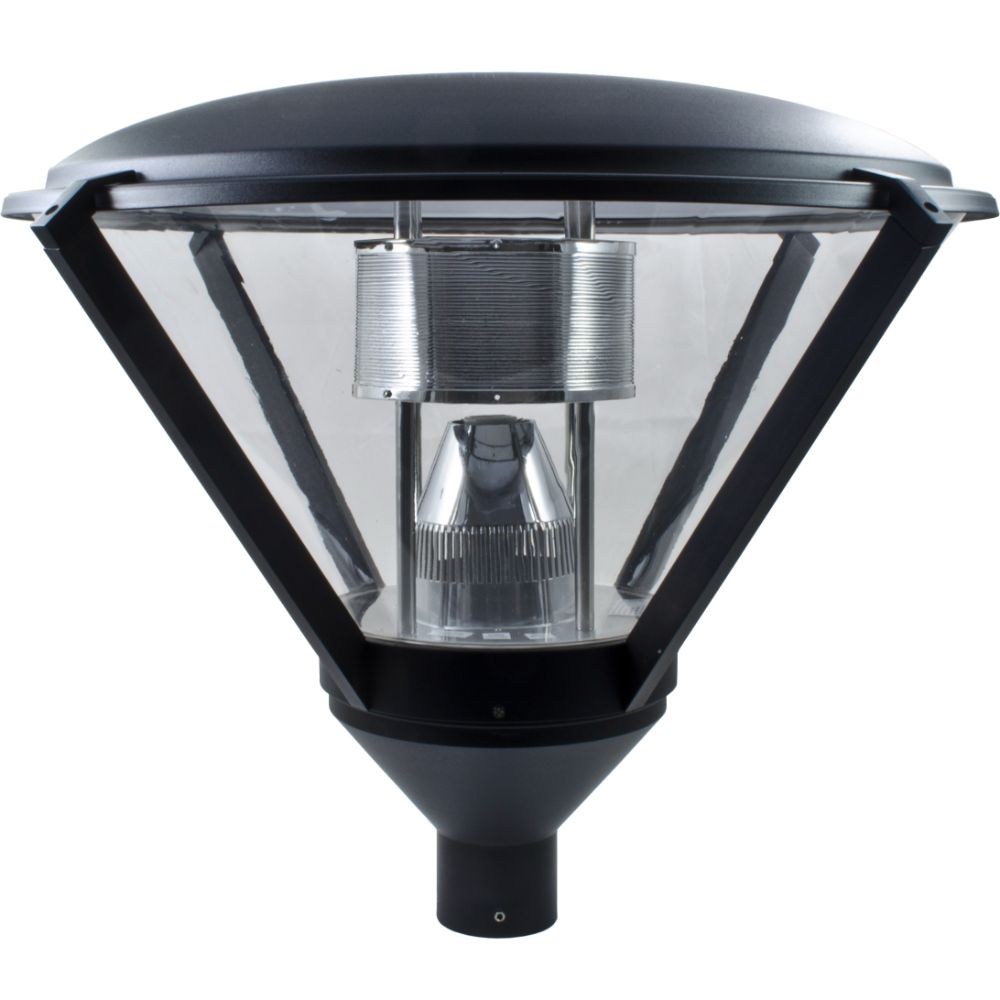 Dabmar Lighting GM500-L30-65K-B LED Cast Aluminum Post Top Fixture, 85V-265V, E26, Color Temperature 6500K, Black Finish