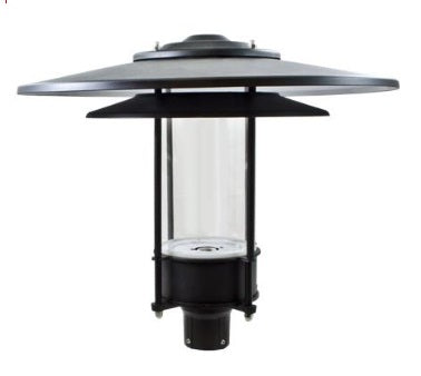 Dabmar Lighting GM510-B Large Hat Top Post Light Fixture Incandescent 120 Volts in Black Finish