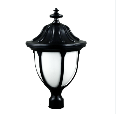Dabmar Lighting GM552-L6-RGBW-B Cast Aluminum Post Top Fixture, E26, Color Temperature RGBW, Black Finish