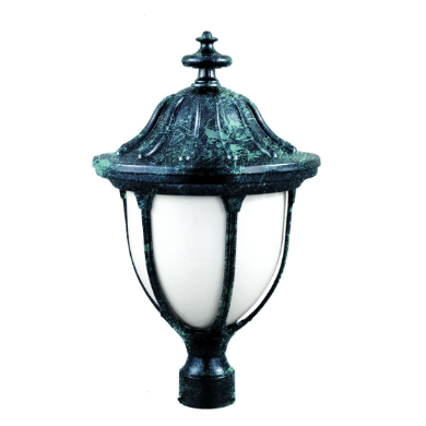 Dabmar Lighting GM552-L6-60K-VG Cast Aluminum Post Top Fixture, E26, Color Temperature 6000K, Verde Green Finish