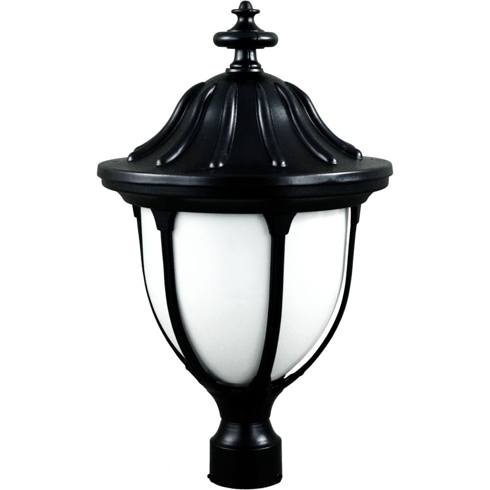 Dabmar Lighting GM552-L6-60K-B LED Cast Aluminum Post Top Fixture, 120V, E26, Color Temperature 6000K, Black Finish