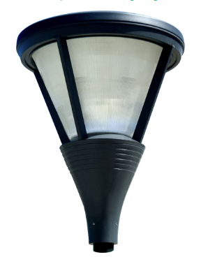 Dabmar Lighting GM580-L54-30K-B Cast Alum Post Top Fixture 120V-277V E39 LED 54W 3000K in Black Finish