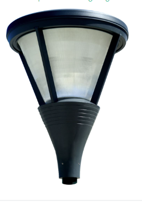 Dabmar Lighting GM580-L80-30K-B Cast Alum Post Top Fixture 120V-277V E39 LED 80W 3000K in Black Finish