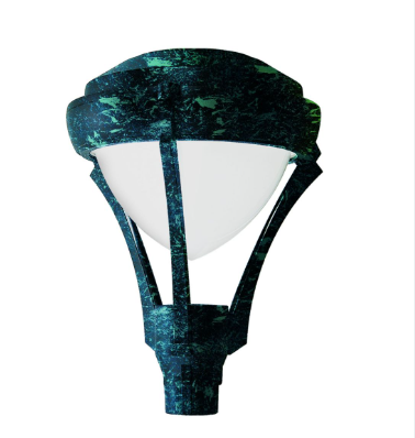 Dabmar Lighting GM590-VG Cast Aluminum Post Top Fixture, E26, No Lamp, Verde Green Finish