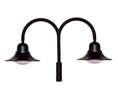 Dabmar Lighting GM605-LB120-50K-VG Cast Aluminum Post Top Fixture, 2X LB, Color Temperature 5000K, Verde Green Finish