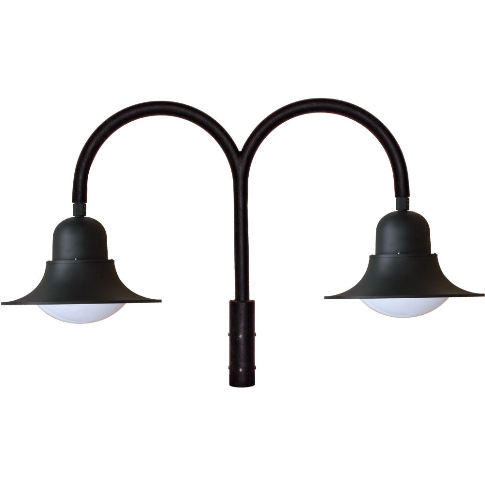 Dabmar Lighting GM621-L60-65K-B LED Cast Aluminum E26 Post Top Light Fixture, 85V-265V, 2X, Color Temperature 6500K, Black Finish