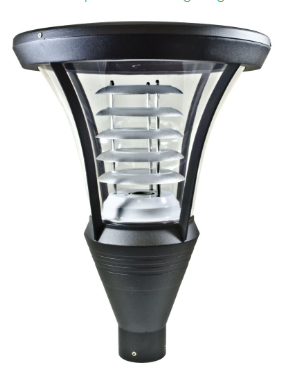 Dabmar Lighting GM640-L30-30K-B Cast Alum Post Top Fixture 85V-265V E26 LED 30W 3000K in Black Finish